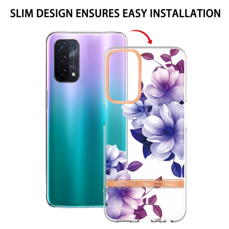 For OPPO A74 5G / A93 5G / A54 5G / A93S 5G Flowers and Plants Series IMD TPU Phone Case