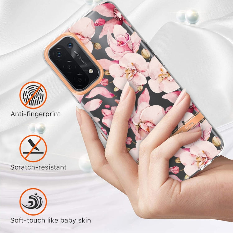 For OPPO A74 5G / A93 5G / A54 5G / A93S 5G Flowers and Plants Series IMD TPU Phone Case