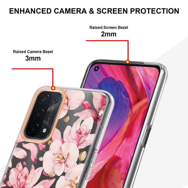 For OPPO A74 5G / A93 5G / A54 5G / A93S 5G Flowers and Plants Series IMD TPU Phone Case