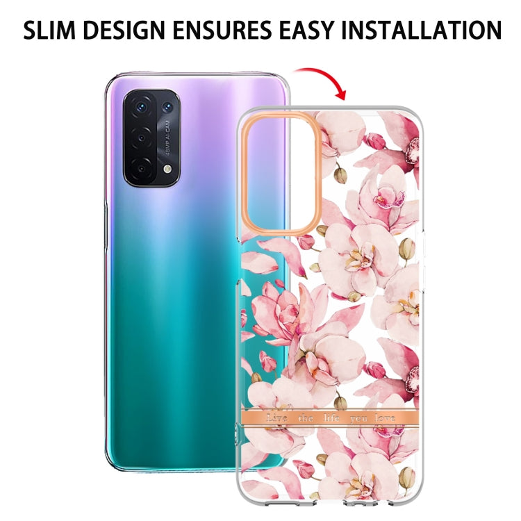 For OPPO A74 5G / A93 5G / A54 5G / A93S 5G Flowers and Plants Series IMD TPU Phone Case