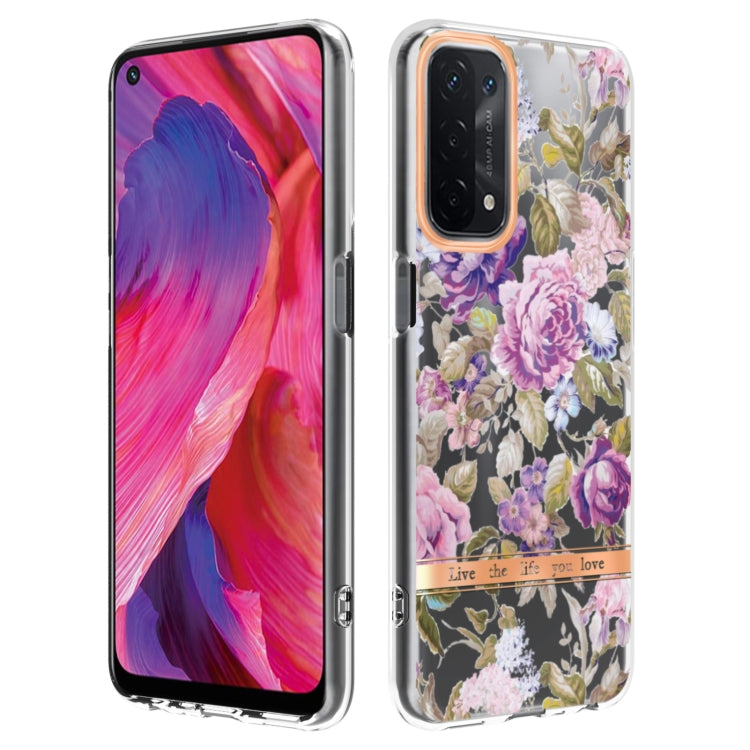 For OPPO A74 5G / A93 5G / A54 5G / A93S 5G Flowers and Plants Series IMD TPU Phone Case