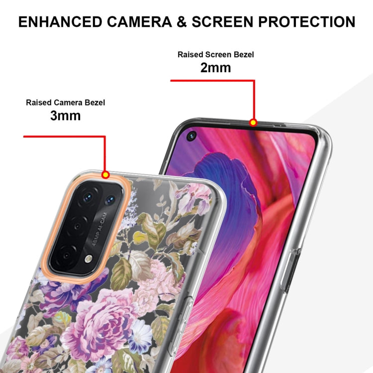 For OPPO A74 5G / A93 5G / A54 5G / A93S 5G Flowers and Plants Series IMD TPU Phone Case