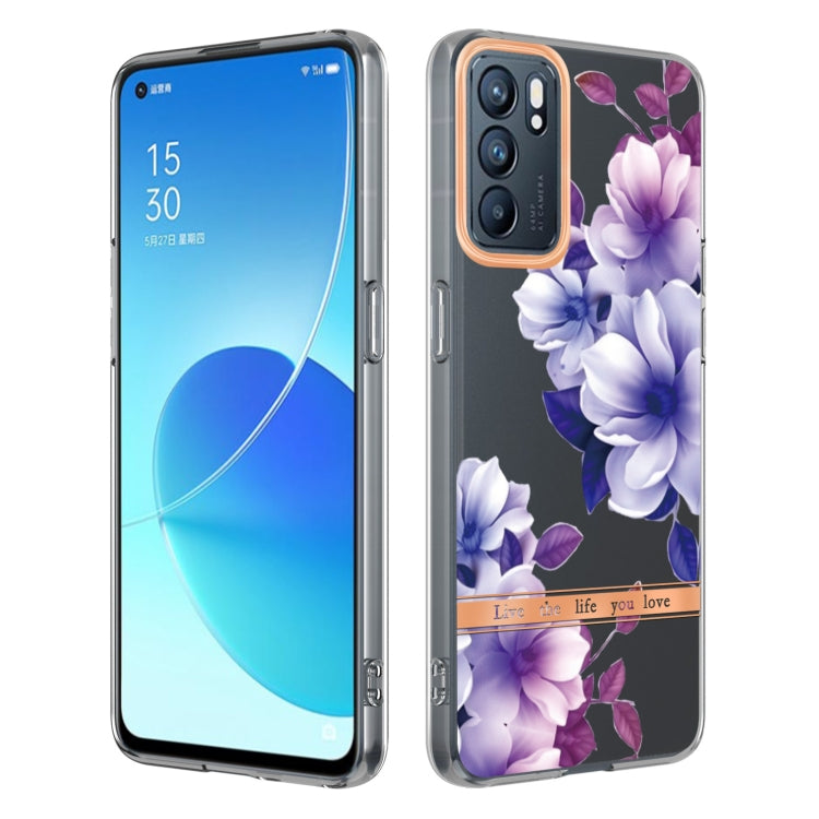 For OPPO Reno6 5G Flowers and Plants Series IMD TPU Phone Case