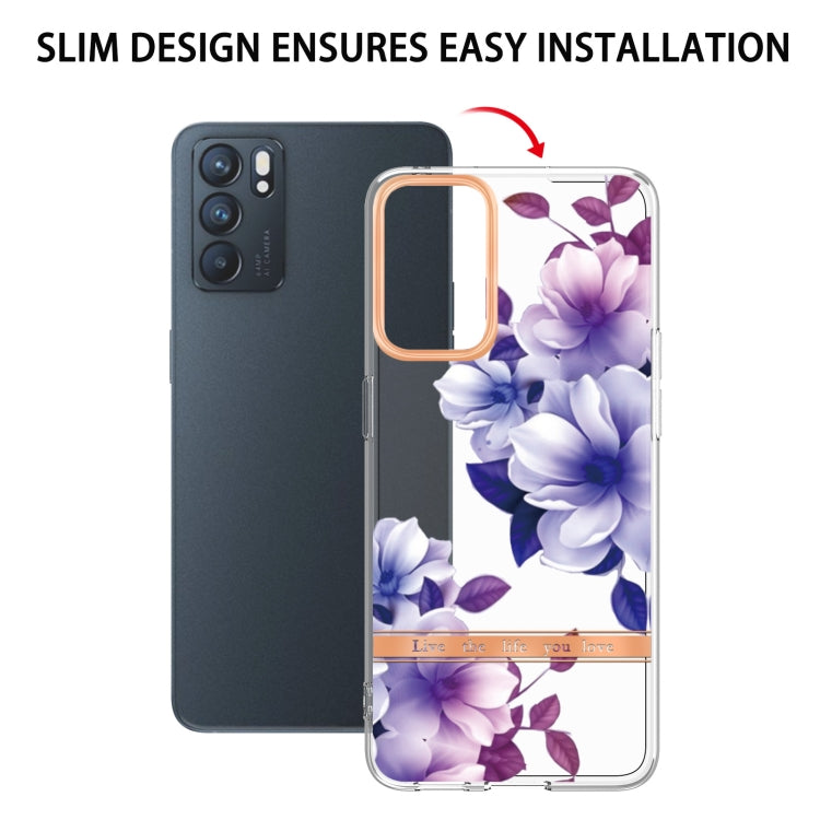 For OPPO Reno6 5G Flowers and Plants Series IMD TPU Phone Case