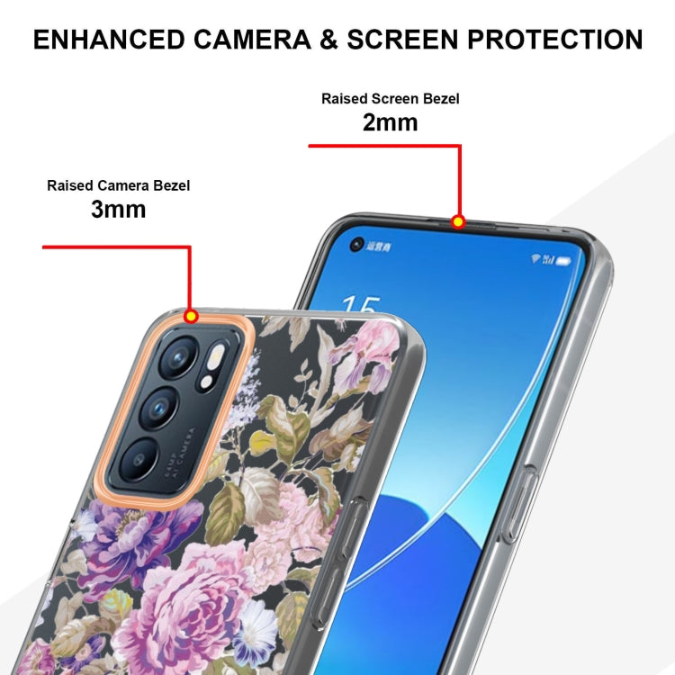 For OPPO Reno6 5G Flowers and Plants Series IMD TPU Phone Case