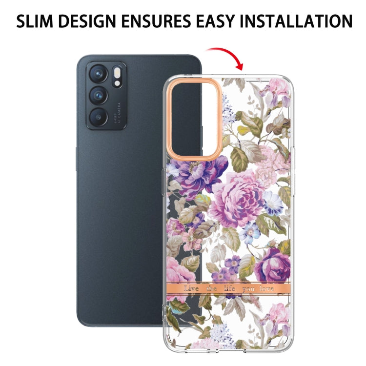 For OPPO Reno6 5G Flowers and Plants Series IMD TPU Phone Case