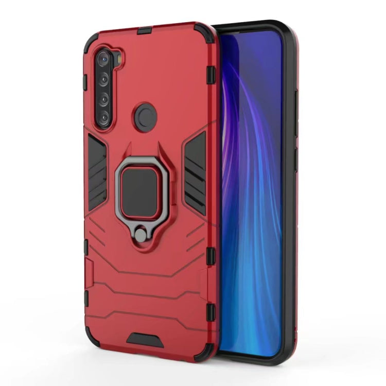 For Xiaomi Redmi Note 8T PC + TPU Shockproof Protective Case with Magnetic Ring Holder
