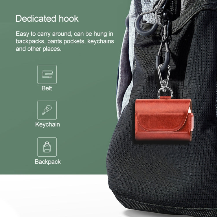 For AirPods Pro Vissko Leather Wireless Earphone Protective Case with Hook