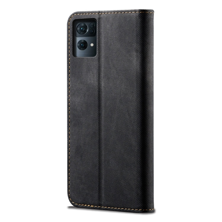For OPPO Reno7 Pro 5G Denim Texture Casual Style Leather Phone Case