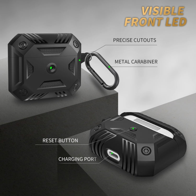 Silicone Earphone Protective Case with Hook For AirPods 3(Black)