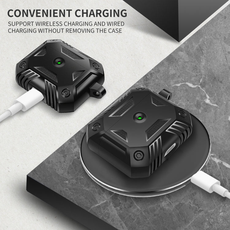 Silicone Earphone Protective Case with Hook For AirPods 3(Black)