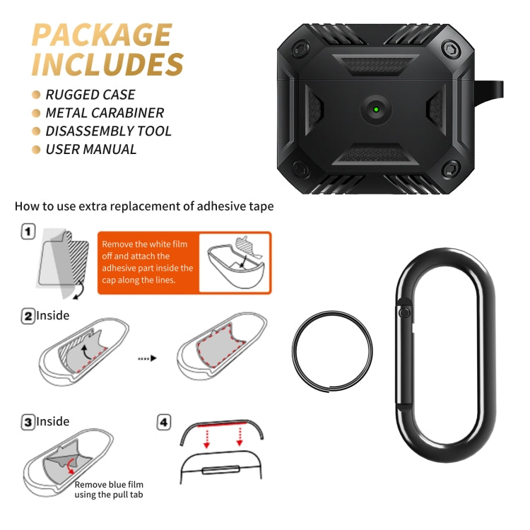 Silicone Earphone Protective Case with Hook For AirPods 3(Black)