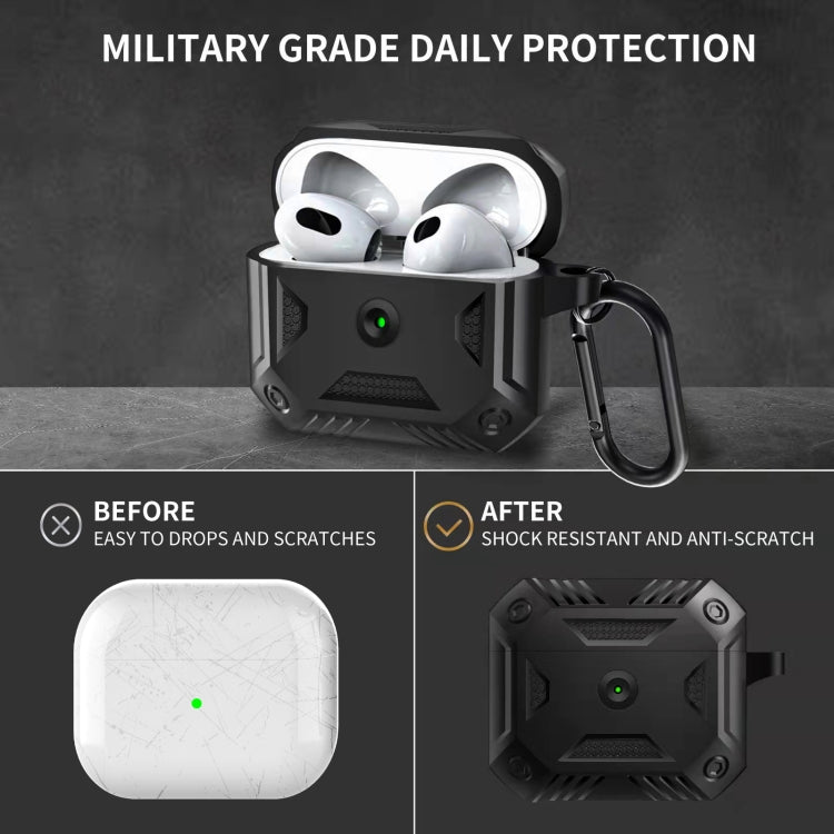 Silicone Earphone Protective Case with Hook For AirPods 3(Black)