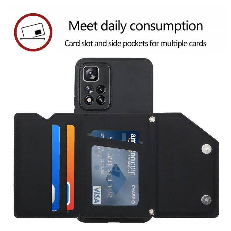 For Xiaomi Redmi Note 11 Pro Skin Feel PU + TPU + PC Phone Case with Card Slots