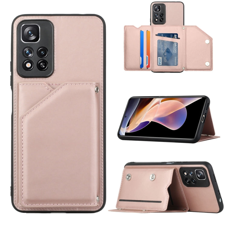 For Xiaomi Redmi Note 11 Pro Skin Feel PU + TPU + PC Phone Case with Card Slots