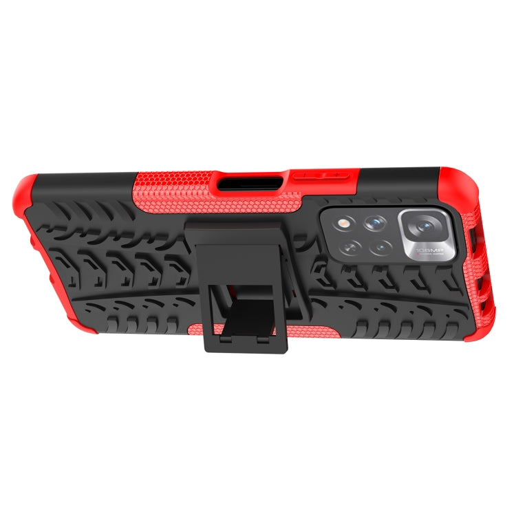 For Xiaomi Redmi Note 11 Pro (China) Tire Texture TPU + PC Phone Case with Holder