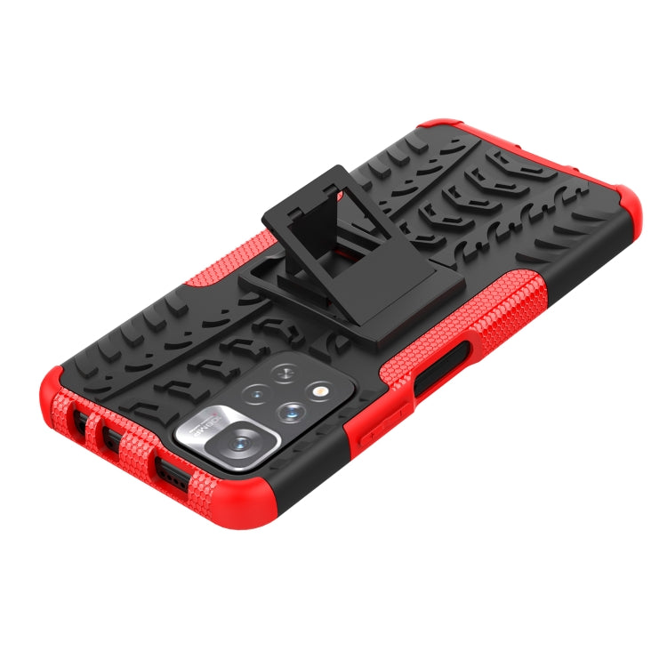 For Xiaomi Redmi Note 11 Pro (China) Tire Texture TPU + PC Phone Case with Holder