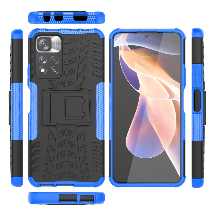 For Xiaomi Redmi Note 11 Pro (China) Tire Texture TPU + PC Phone Case with Holder