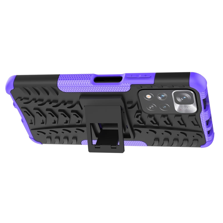 For Xiaomi Redmi Note 11 Pro (China) Tire Texture TPU + PC Phone Case with Holder