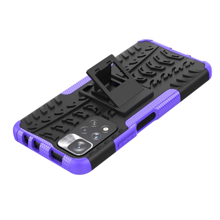 For Xiaomi Redmi Note 11 Pro (China) Tire Texture TPU + PC Phone Case with Holder