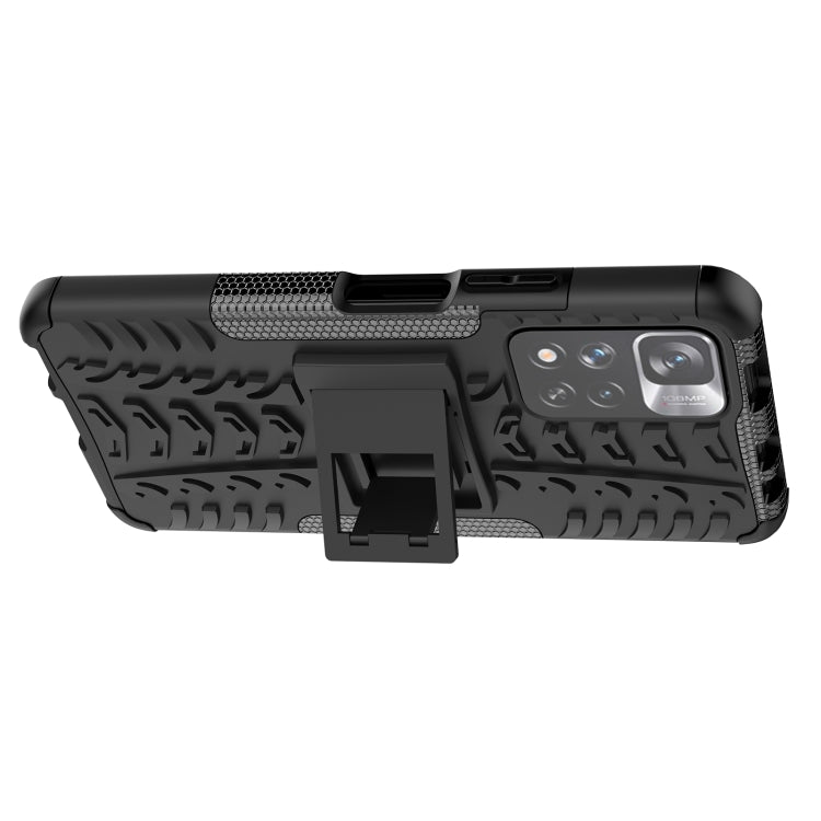 For Xiaomi Redmi Note 11 Pro (China) Tire Texture TPU + PC Phone Case with Holder