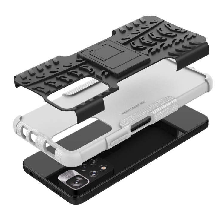 For Xiaomi Redmi Note 11 Pro (China) Tire Texture TPU + PC Phone Case with Holder