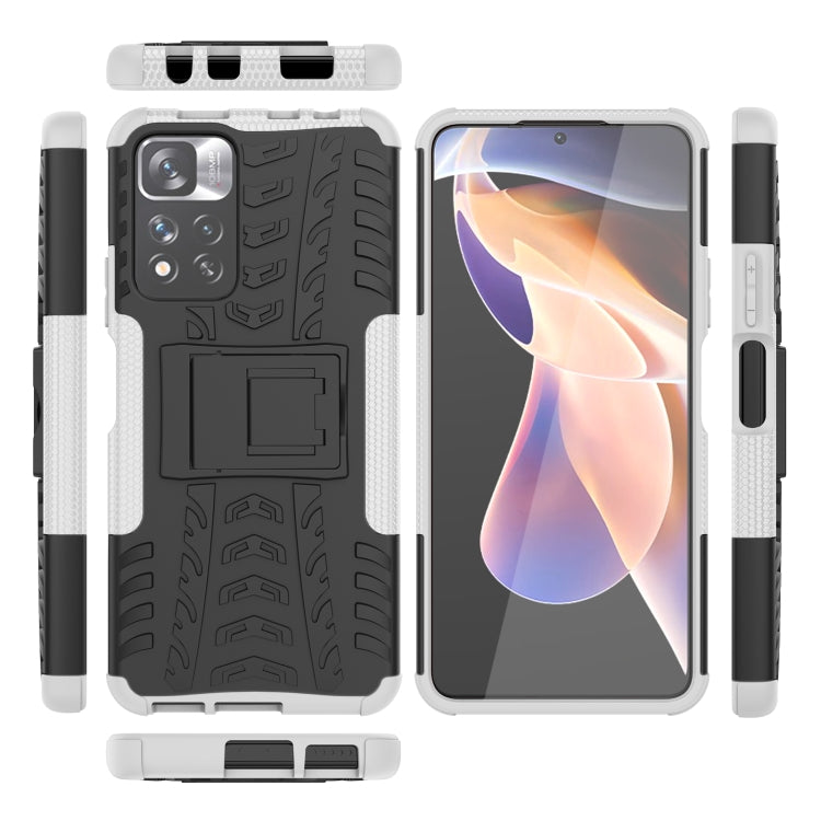 For Xiaomi Redmi Note 11 Pro (China) Tire Texture TPU + PC Phone Case with Holder