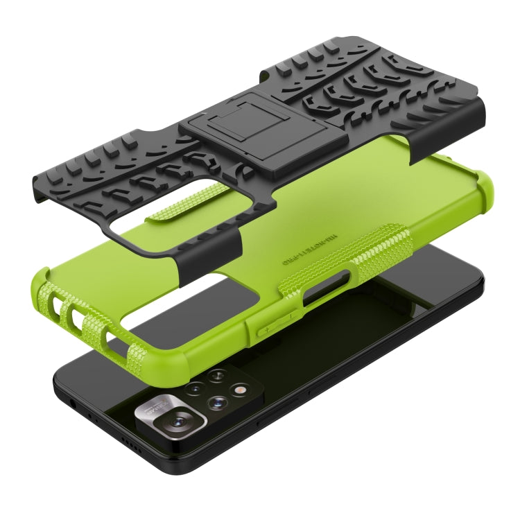 For Xiaomi Redmi Note 11 Pro (China) Tire Texture TPU + PC Phone Case with Holder