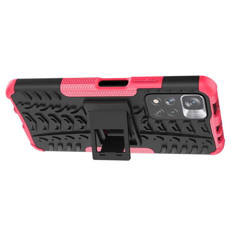 For Xiaomi Redmi Note 11 Pro (China) Tire Texture TPU + PC Phone Case with Holder