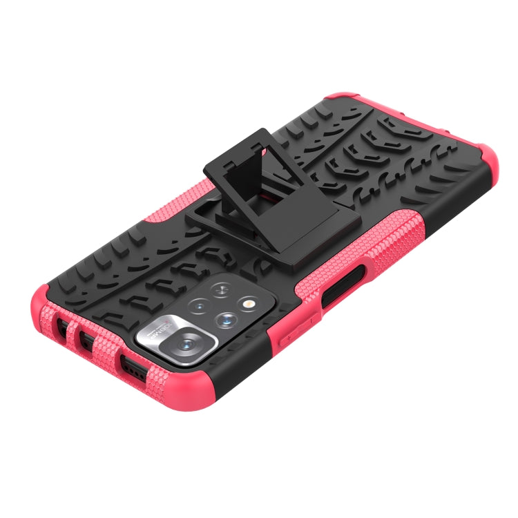 For Xiaomi Redmi Note 11 Pro (China) Tire Texture TPU + PC Phone Case with Holder