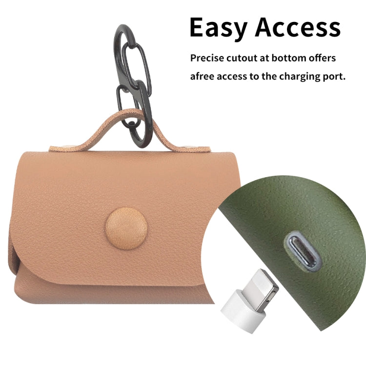 For AirPods Pro Leather Wireless Earphone Protective Case with Hook