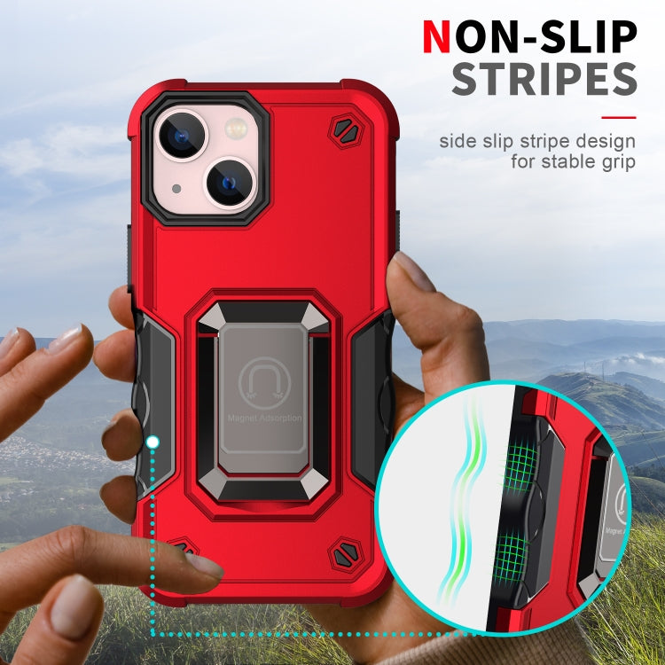 For iPhone 13 mini Ring Holder Non-slip Armor Phone Case