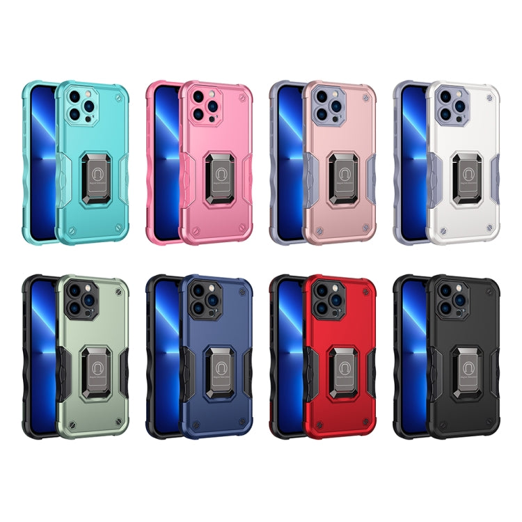 For iPhone 13 Pro Max Ring Holder Non-slip Armor Phone Case