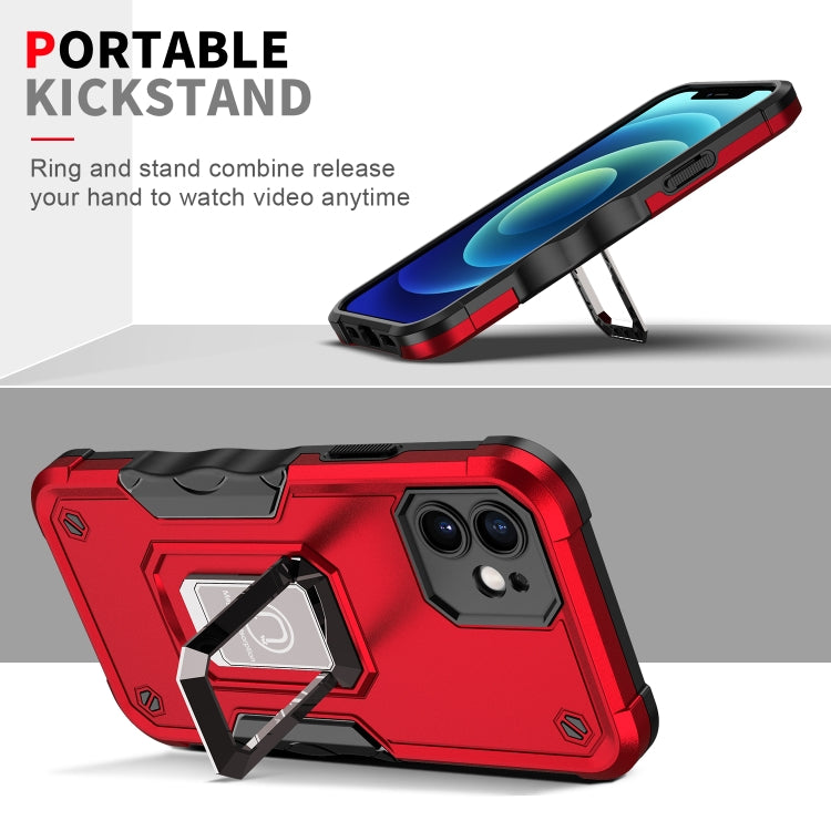 For iPhone 12 mini Ring Holder Non-slip Armor Phone Case