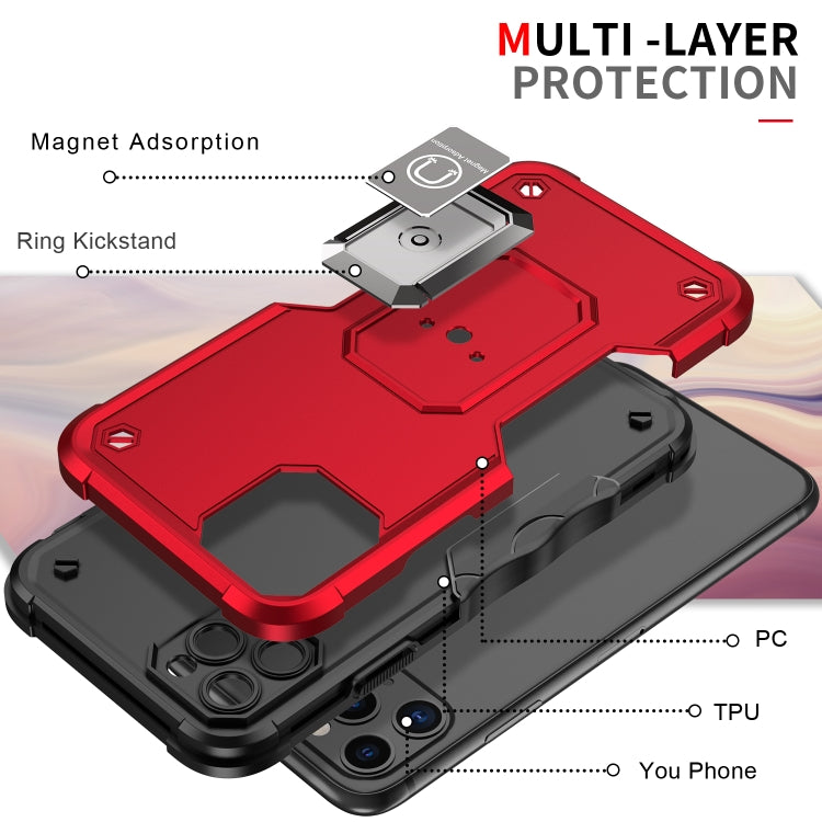 For iPhone 11 Pro Ring Holder Non-slip Armor Phone Case