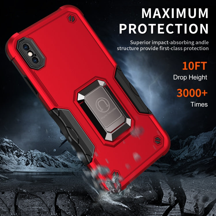 For iPhone XR Ring Holder Non-slip Armor Phone Case