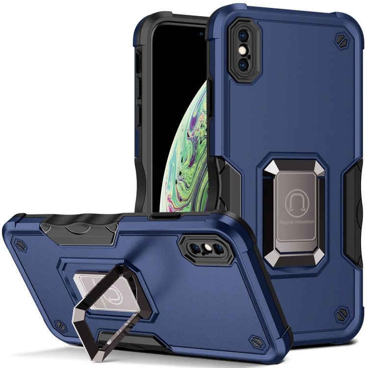 For iPhone XR Ring Holder Non-slip Armor Phone Case