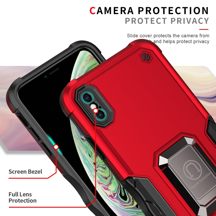 For iPhone XR Ring Holder Non-slip Armor Phone Case