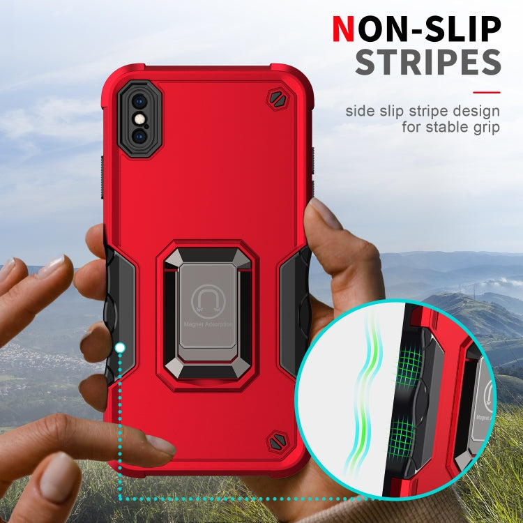 For iPhone XR Ring Holder Non-slip Armor Phone Case