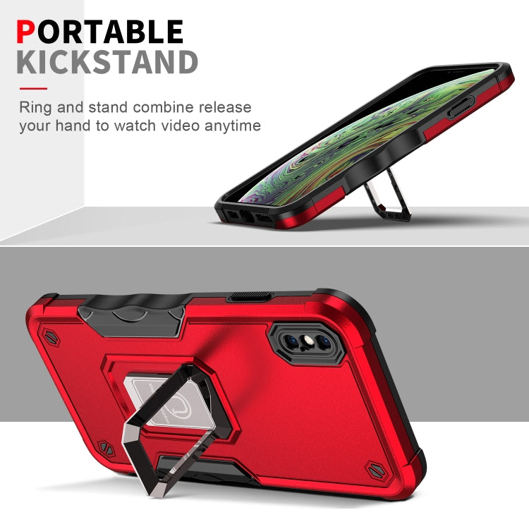 For iPhone XS Max Ring Holder Non-slip Armor Phone Case