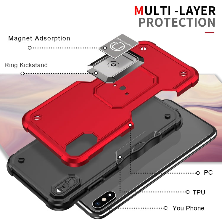 For iPhone XS Max Ring Holder Non-slip Armor Phone Case