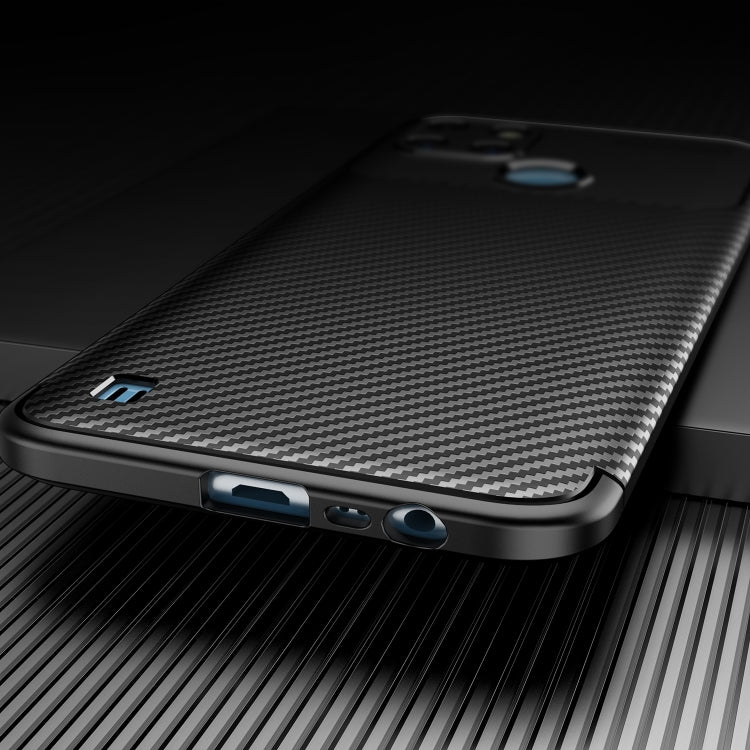 For OPPO Realme C21Y Carbon Fiber Texture TPU Phone Case