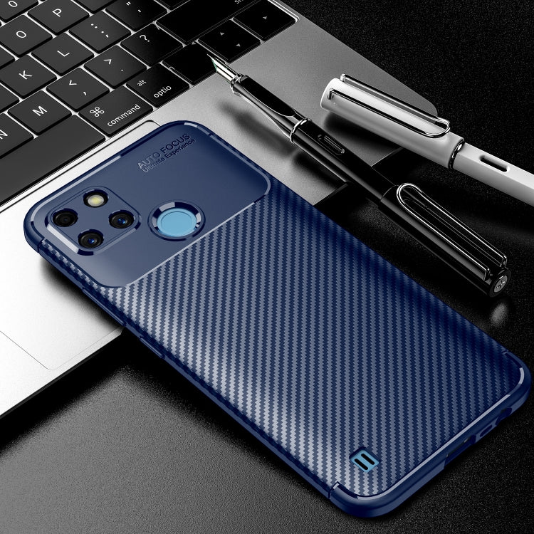 For OPPO Realme C21Y Carbon Fiber Texture TPU Phone Case