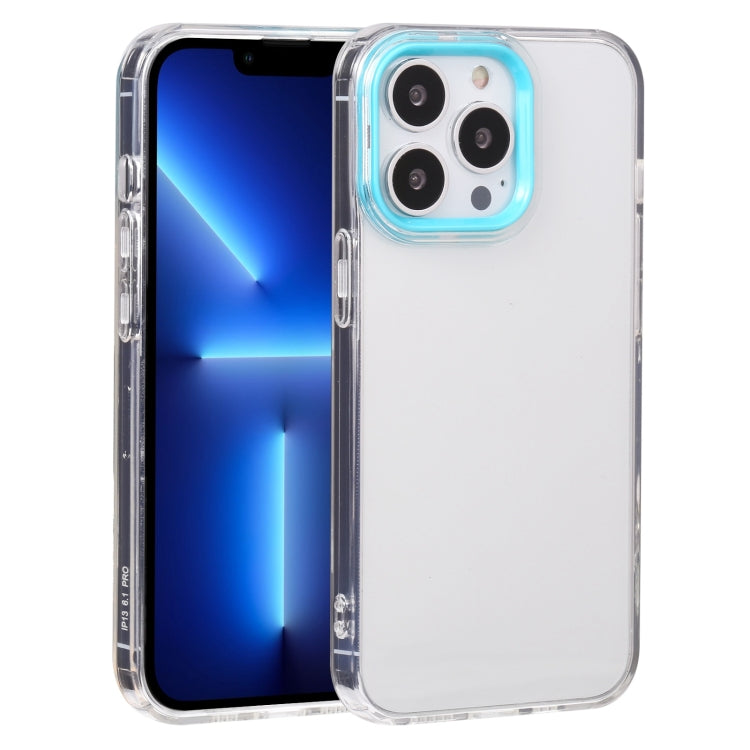 For iPhone 13 Pro Macaron Lens Frame Transparent TPU Phone Case