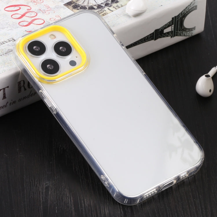 For iPhone 13 Pro Max Macaron Lens Frame Transparent TPU Phone Case