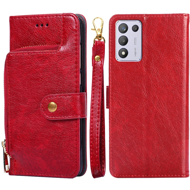 For OPPO K9s / Realme Q3s Zipper Bag Leather Phone Case