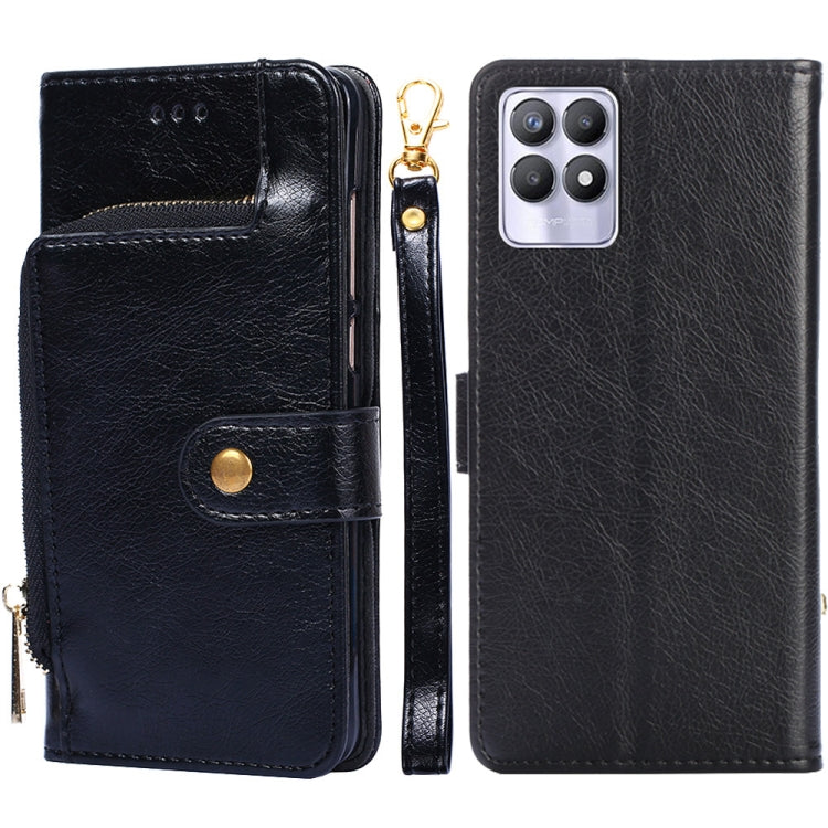 For OPPO Realme 8i Zipper Bag Leather Phone Case