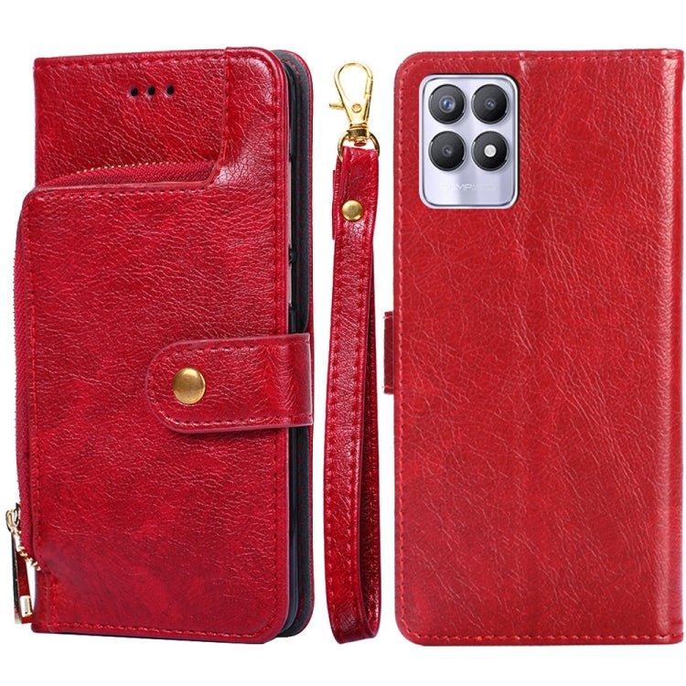 For OPPO Realme 8i Zipper Bag Leather Phone Case