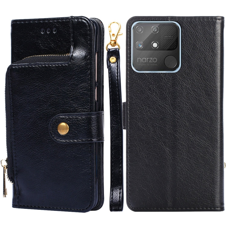For OPPO Realme Narzo 50A Zipper Bag Leather Phone Case