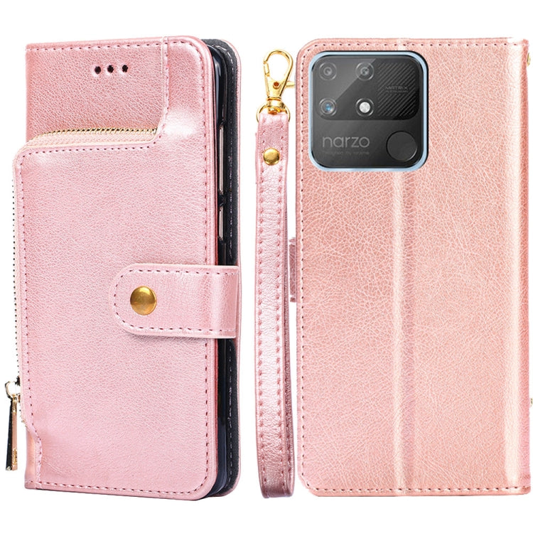For OPPO Realme Narzo 50A Zipper Bag Leather Phone Case